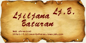 Ljiljana Baturan vizit kartica